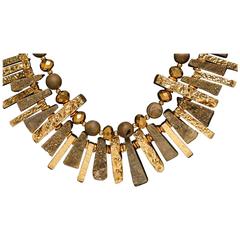 Barrera Gold Plated Stone Bead Necklace