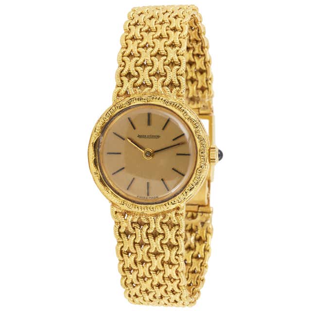 JAEGER-LECOULTRE Diamond Gold Watch For Sale at 1stDibs