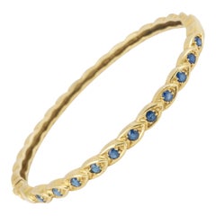 Chaumet 11 Sapphires 18 Carat Yellow Gold Bracelet