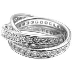 Cartier Trinity Diamond Gold Band Ring