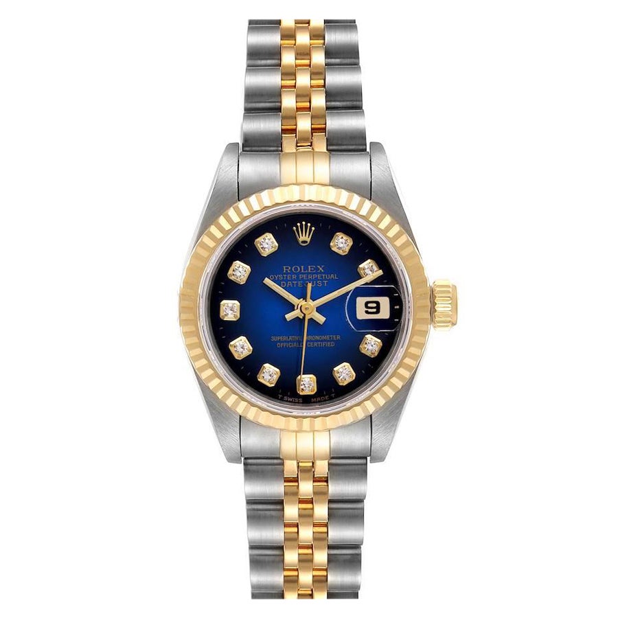 Rolex Datejust Steel Yellow Gold Diamond Ladies Watch 69173