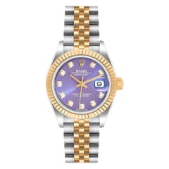 Rolex Datejust 28 Steel Yellow Gold Lavender Diamond Ladies Watch 279173 Unworn
