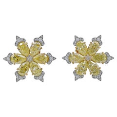 Spectra Fine Jewelry, GIA Certified 13.12 Carat Yellow Diamond Earrings