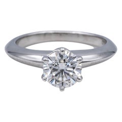 Tiffany & Co. Platinum Diamond Solitaire Engagement Ring .74ct Round GVS1 w/Rec.