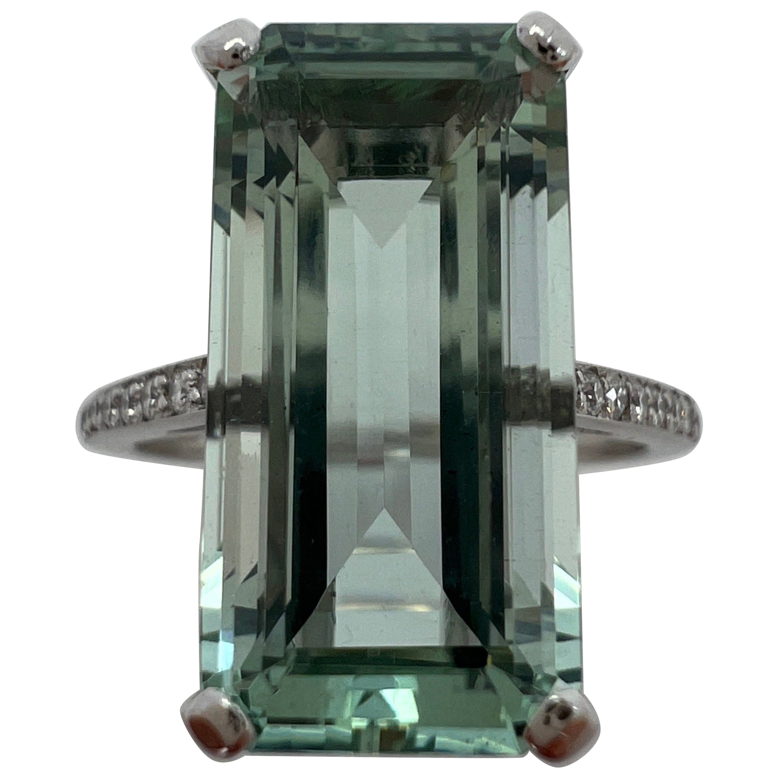 6.02ct Fine Boodles Green Blue Emerald Aquamarine & Diamond 18k White Gold Ring