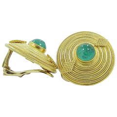 LaLaounis Emerald Gold Earrings