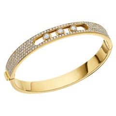 Designer Happy/Moving Diamonds Bangle in 18-K Yellow Gold