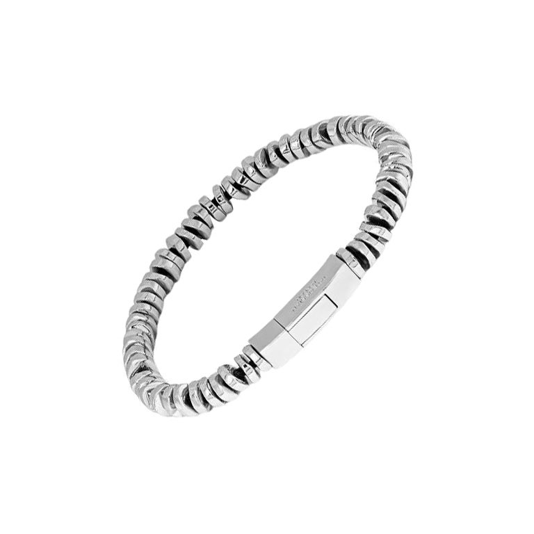 Pure Click Bead Bracelet in Sterling Silver, Size M For Sale