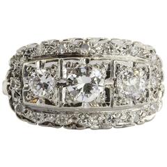 Antique 1.5 Carats Diamonds Gold Cluster Ring