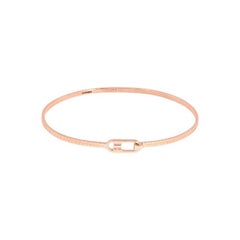 Braccialetto a T in oro rosa lucido 18K, taglia M.