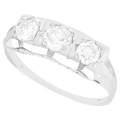 Antique 1920s Diamond and White Gold Trilogy Engagement Ring
