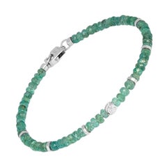 Nodo Bracelet with Emerald and Sterling Silver, Size S