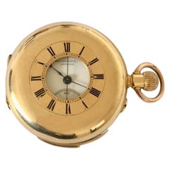 Antique 18 Karat Gold Minute Repeater Chronograph Half Hunter Pocket Watch