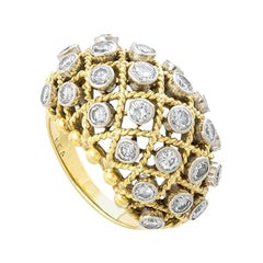 Anello con diamante in oro giallo 18k, anni '50