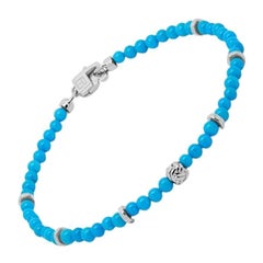 Nodo Bracelet with Sleeping Beauty Turquoise and Sterling Silver, Size S