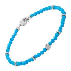 Nodo Bracelet with Sleeping Beauty Turquoise and Sterling Silver, Size L