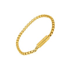 Yellow Gold Plated Sterling Silver Pop Box Chain Bracelet, Size L