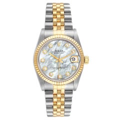 Rolex Datejust Steel Yellow Gold MOP Diamond Dial Jubilee Watch 68273