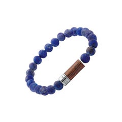 Palma Nera Bracelet in Palma Nera Wood with Lapis, Size M