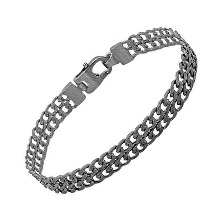 Bracelet en argent sterling oxydé Grumette, taille L en vente