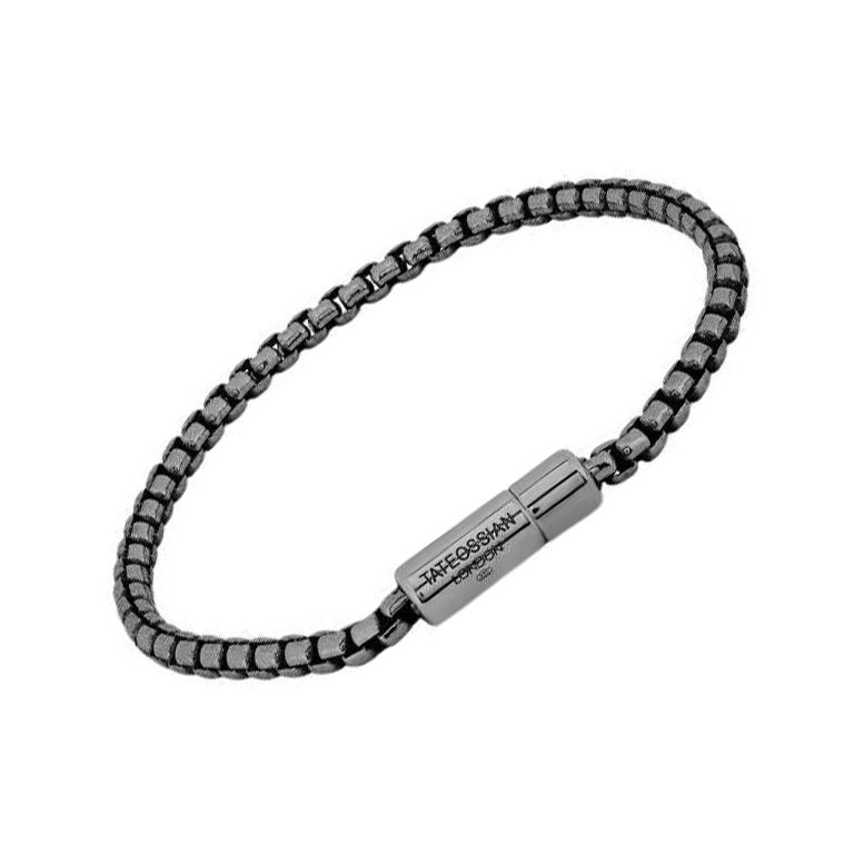 Pop Sleek Bracelet in Black Rhodium Plated Sterling Silver, Size L For Sale
