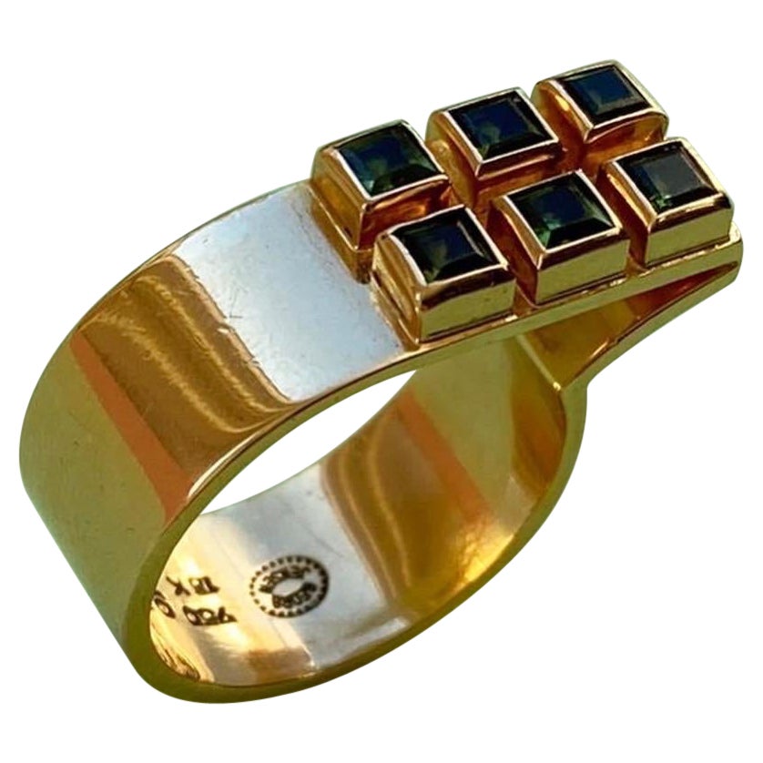 Georg Jensen 18k Gold and Tourmaline Ring