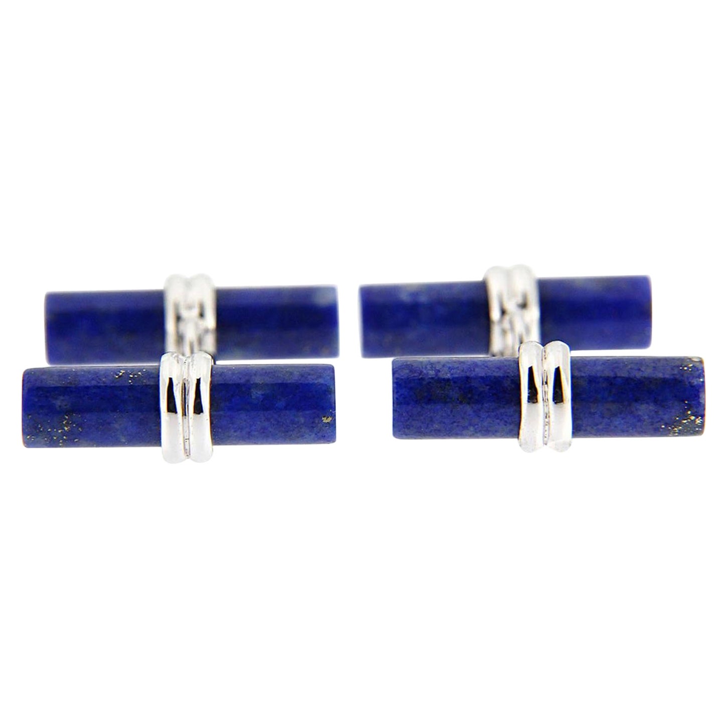 Sterling silver and lapis lazuli cufflinks