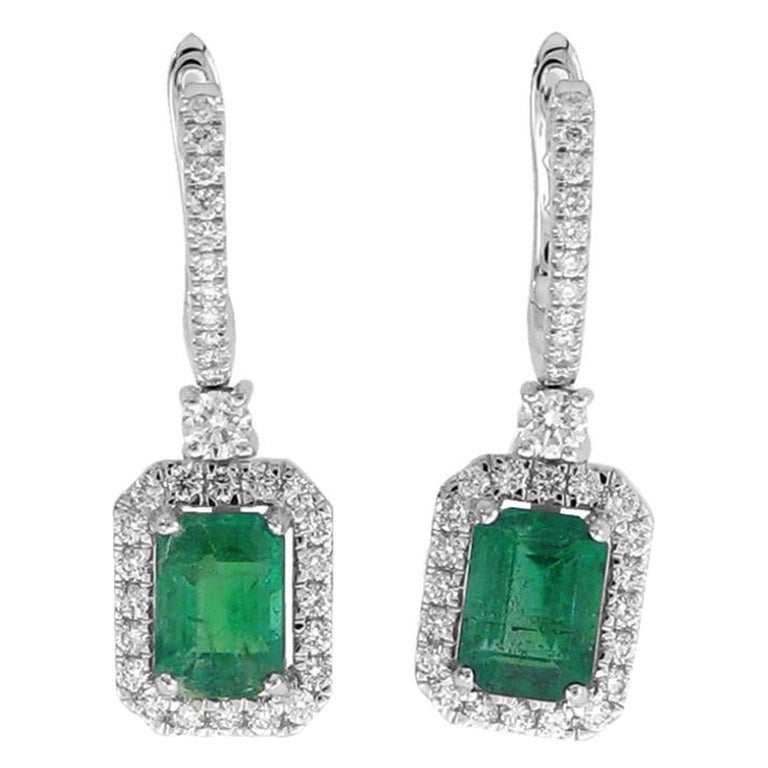Emerald Cut Emerald Earrings From Bleau NY