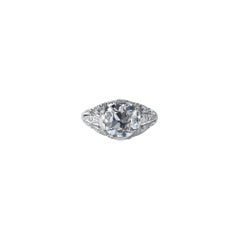 GIA Certified 2.93 Carat J VVS1 Old European Cut Diamond Vintage Ring