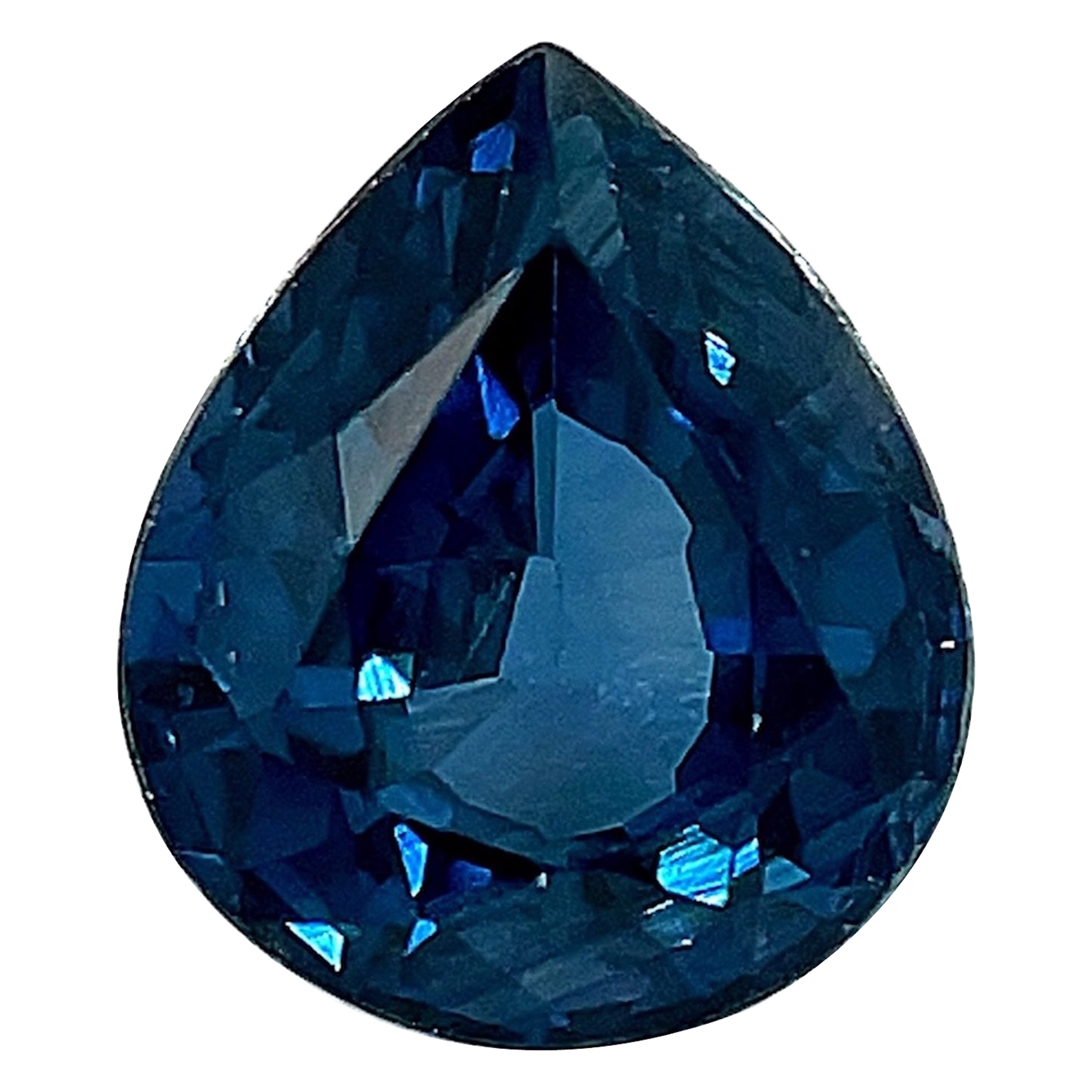 1.20 Carat Blue Sapphire Pear Shape, Unset Loose Gemstone