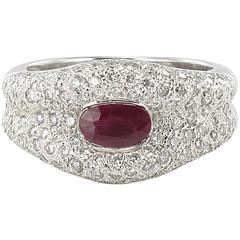 Modern Ruby and Diamond Ring 4