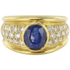 3.90 carat Blue Sapphire Diamond Ring 5