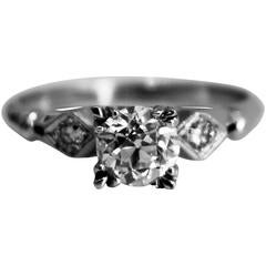 Old European Cut Diamond Platinum Ring