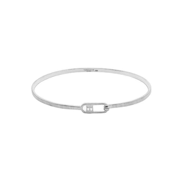 T-Bangle aus gebürstetem Sterlingsilber, Größe S