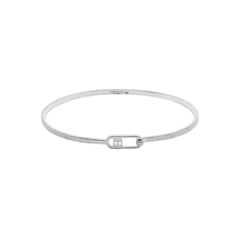 T-Bangle in Brushed Sterling Silver, Size L
