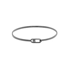 T-Bangle in Polished Black Rhodium Plated Sterling Silver, Size S