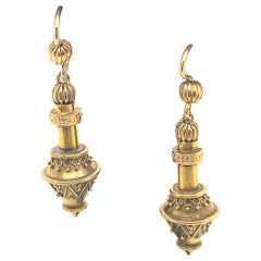 Antique Victorian 18 Karat Yellow Gold Drop Earrings