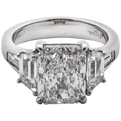 3.01 Carat GIA Cert Diamond Platinum Wedding Ring 