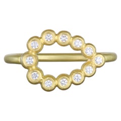 Faye Kim 18 Karat Gold Diamond Gold Tear Drop Ring