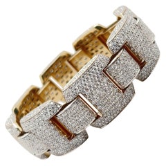 Contemporary Pave Diamond Bracelet 20 Cts. Yellow Gold Cusi Italian Made