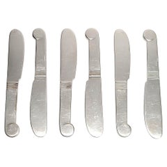 Vintage Set of 6 Christofle Luc Lanel Silverplated Pate/Caviar/Butter Knives