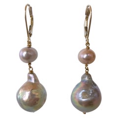 Marina J. Graue Perlen- und 14k Gelbgold-Klappverschlusshaken