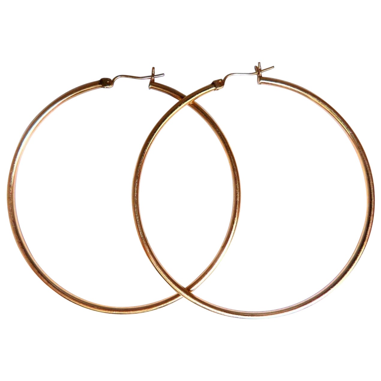 14Kt Gold Hoop Earrings 2.3 inch