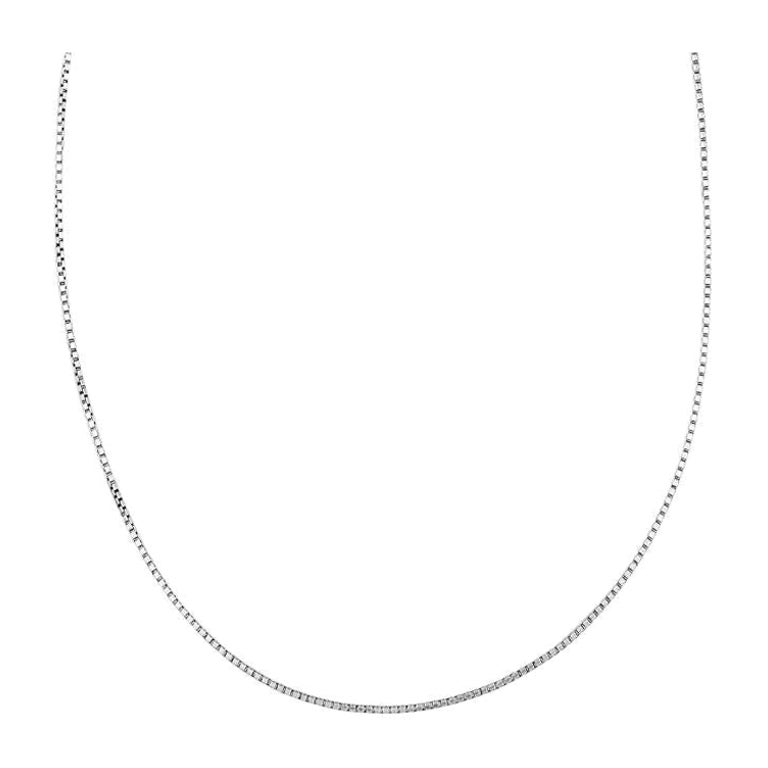 Box Chain in Black Rhodium Plated Sterling Silver with Pendants, Size M