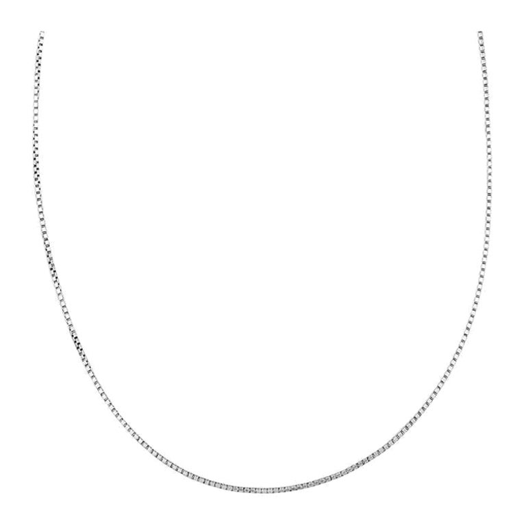 Box Chain in Black Rhodium Plated Sterling Silver with Pendants, Size L