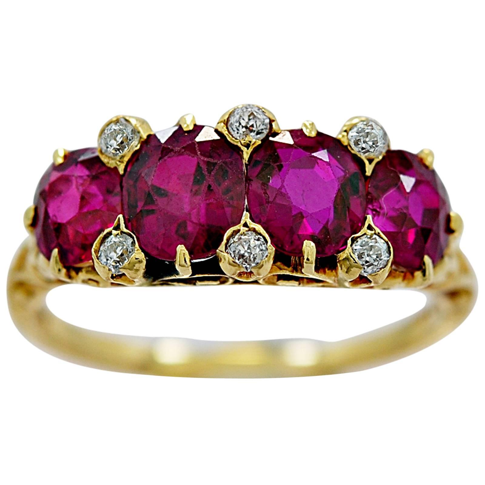Shreve & Co. Antique Ring  Burma Ruby No Heat