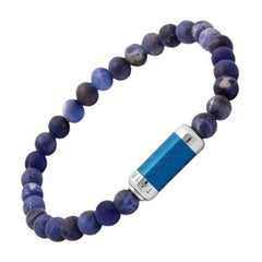 Bracelet Montecarlo en sodalite avec aluminium bleu et argent sterling, taille M