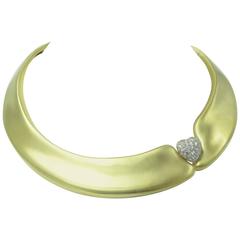 MARLENE STOWE  Diamond Gold Choker Necklace 