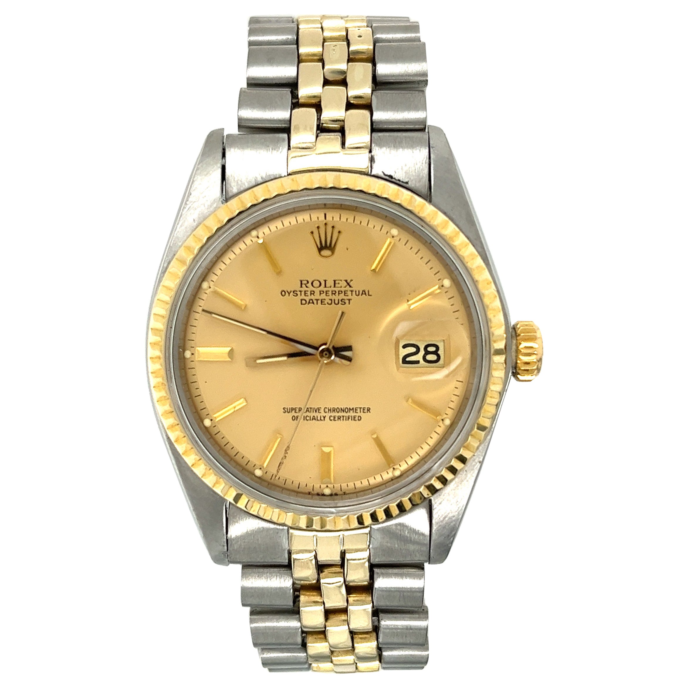Vintage Rolex Datejust Two Tone Watch with Jubilee Bracelet For Sale