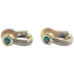 Cartier Gold Hoop Emerald Earrings